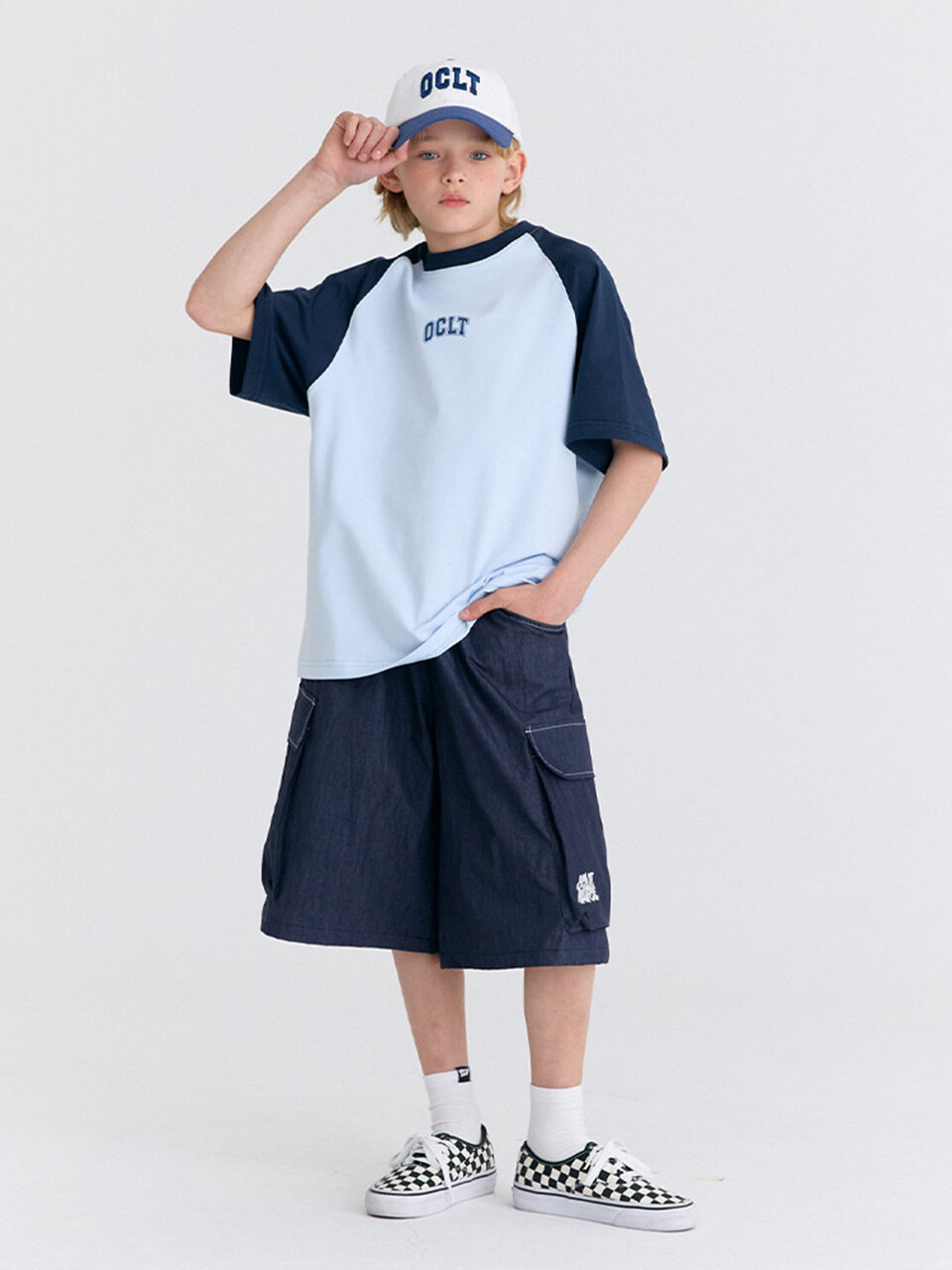 [SET] G13F21 реглан и бермуды с карманами (Navy)