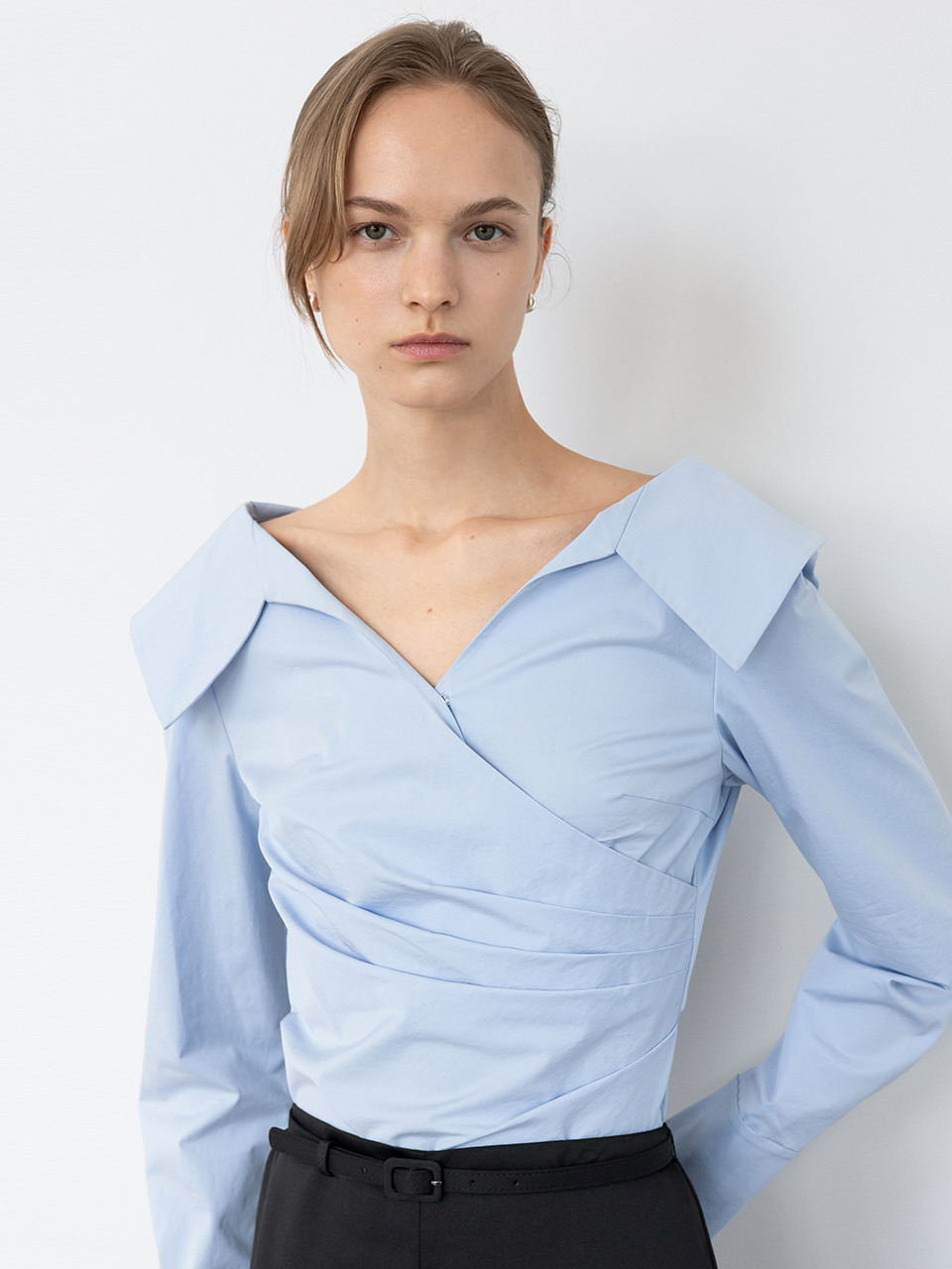 ELLIE V-neck long sleeve blouse (4color)