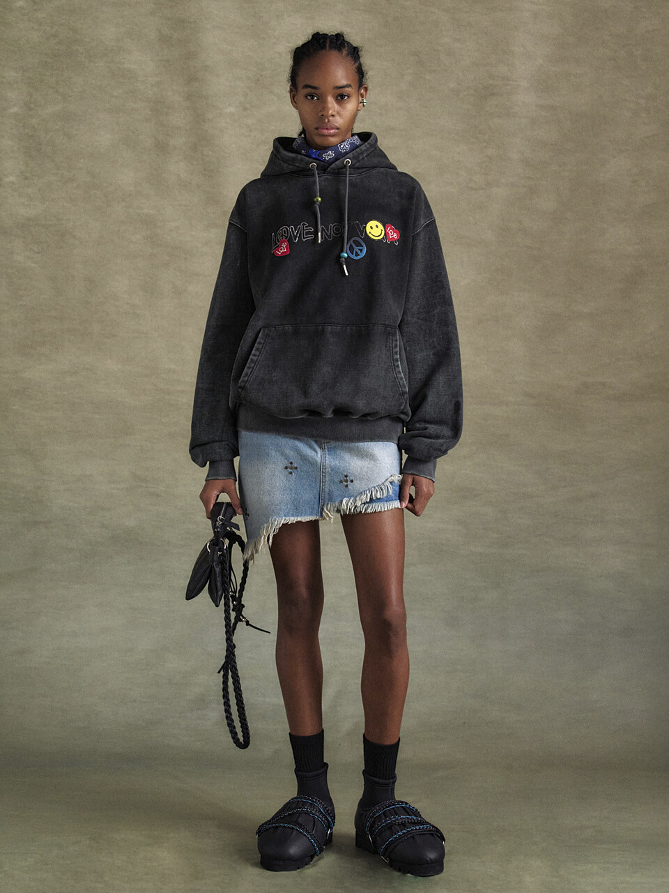 앤더슨 벨]UNISEX LOVE DYED HOODIE atb1253u(BLACK)