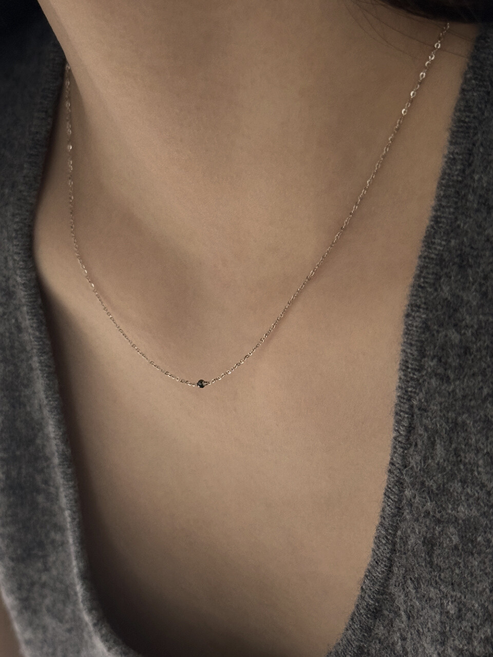 14k Black diamond necklace