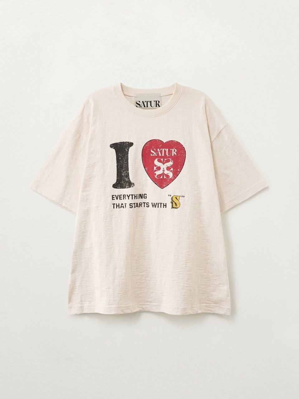 Футболка I LOVE Slub (Cream)
