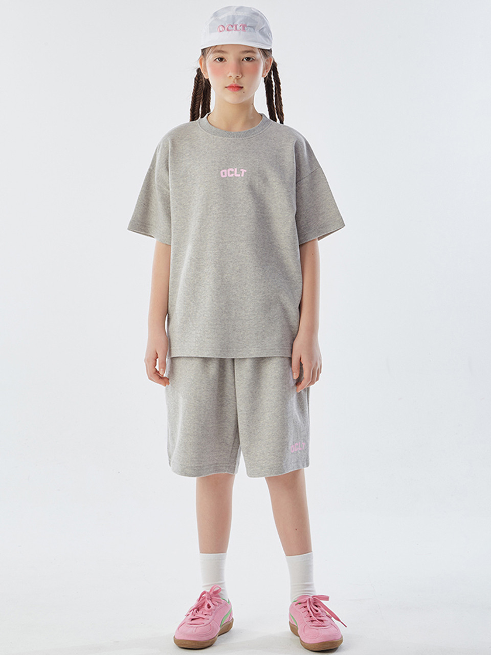 SET OCLT футболка с коротким рукавом координат Grey