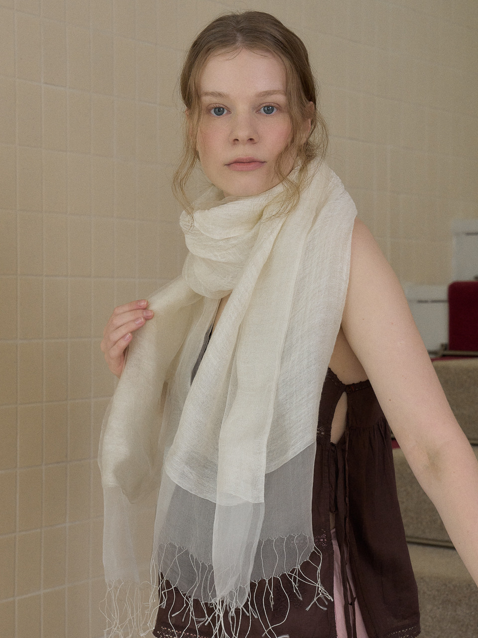 Aile Silk Cotton Double Sided Scarf_2 Color