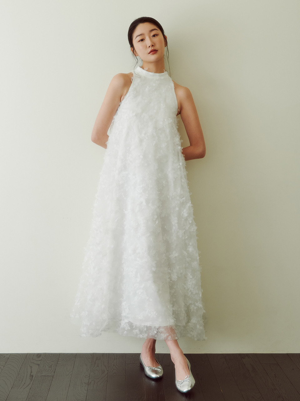 ★GANISONG★ Bridal Angel Pollen Halterneck Dress_white 가니송]Bridal Angel Pollen Halterneck Dress_white