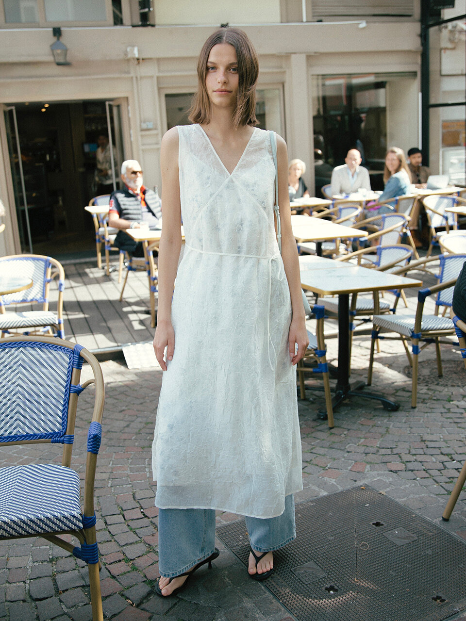 ● LOEUVRE ● Double String Sleeveless Dress SW4MO716-9C Double String Sleeveless Dress SW4MO716_2color - LOEUVRE