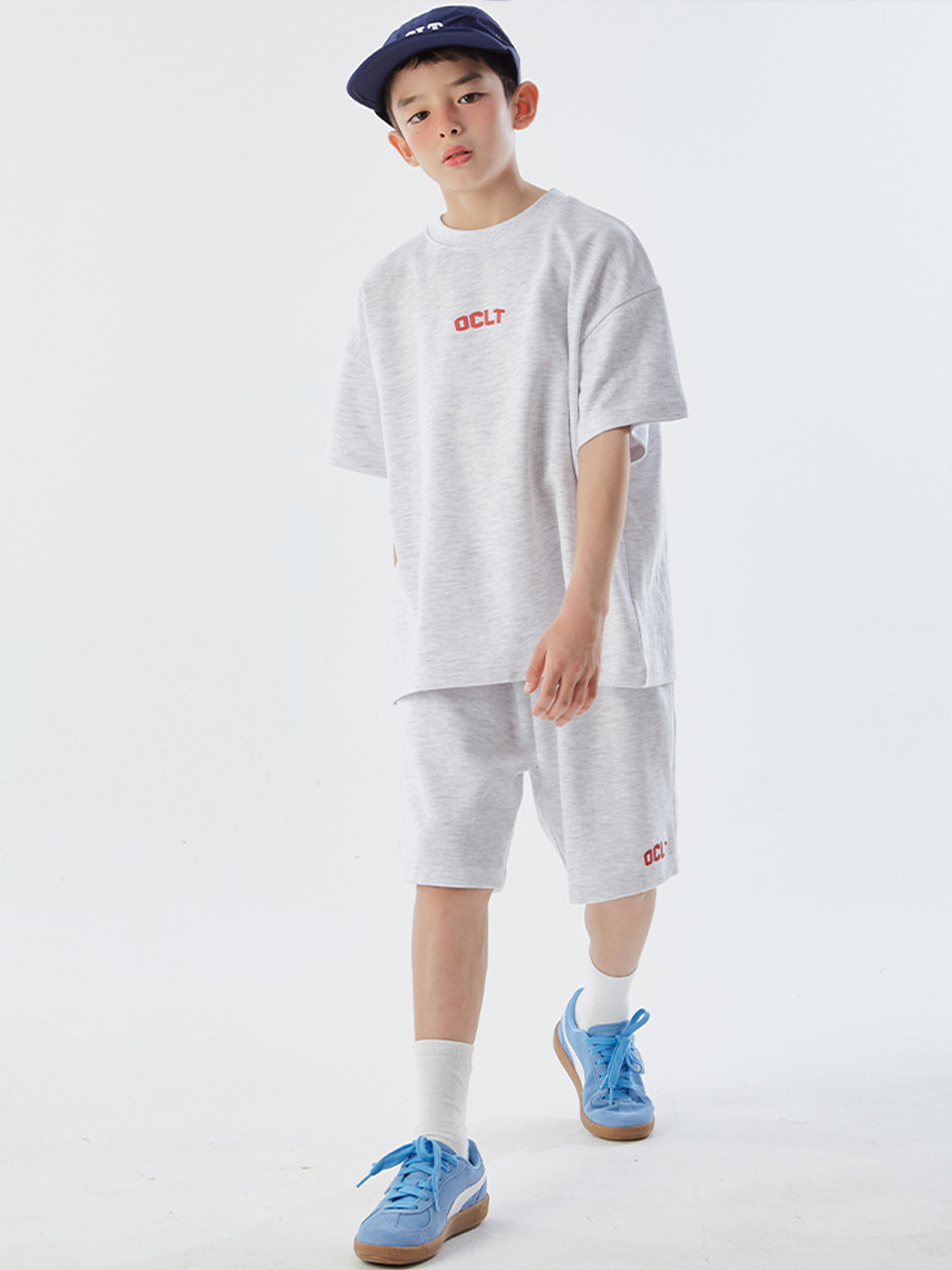 SET OCLT футболка с коротким рукавом координат Light Grey