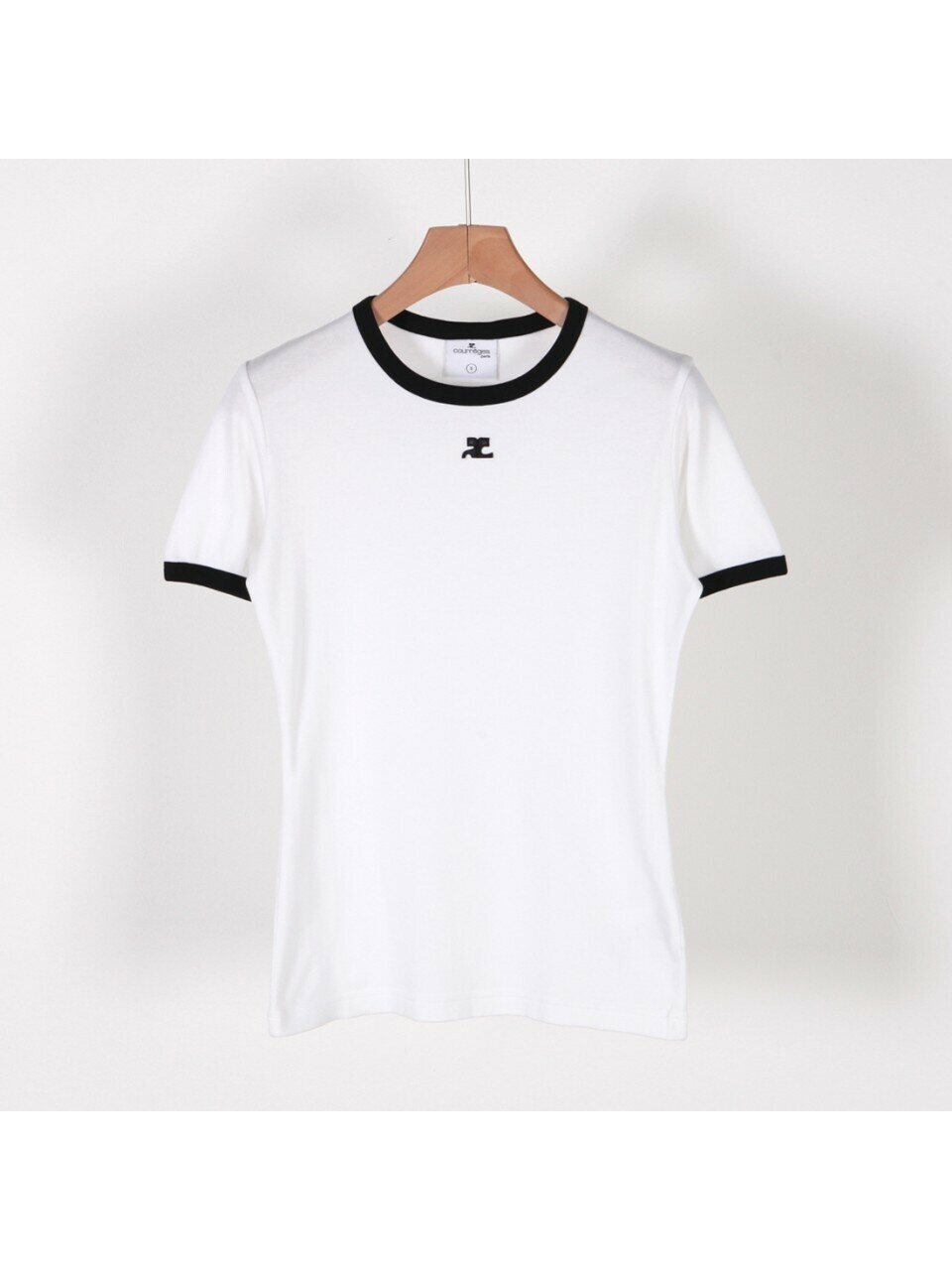 Courreges футболка Signature Contrast Round White VESJTS017JS0070 0098