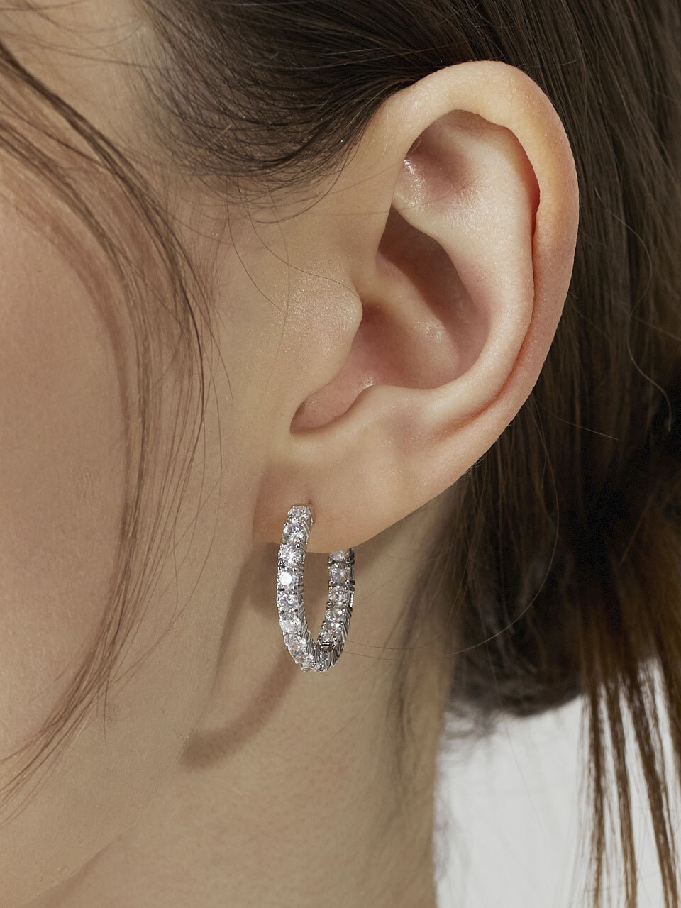 Серебряные серьги-конго Essence L White HL4E51414W9XXX