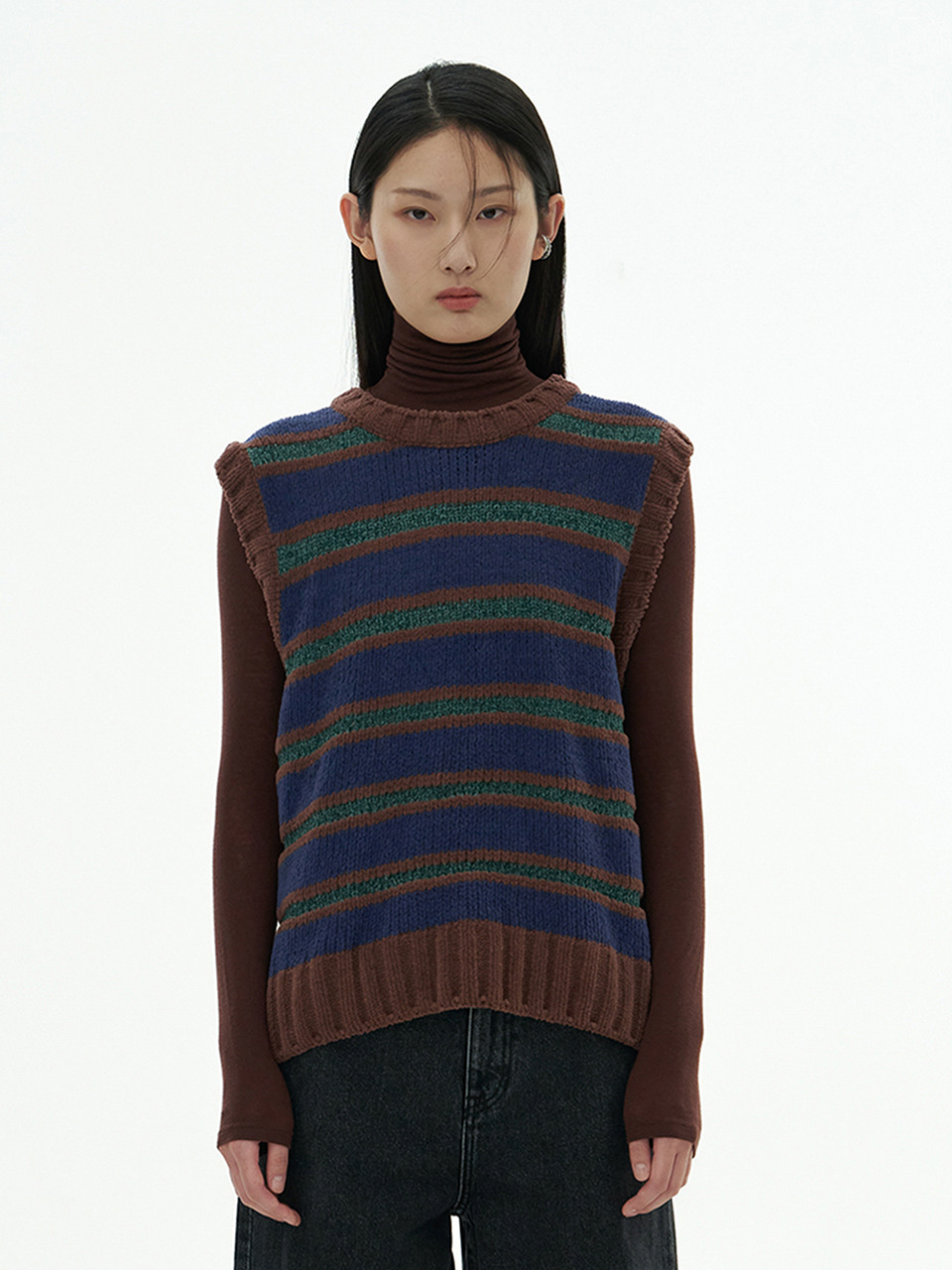 아모멘토]VELVETY STRIPED VEST
