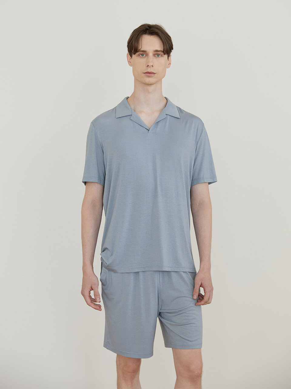 Мужская пижама с шортами - Fog Blue