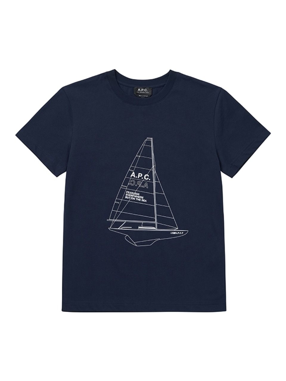 Футболка унисекс A.P.C. с лого-парусником CODEU M26203 IAK DARK NAVY