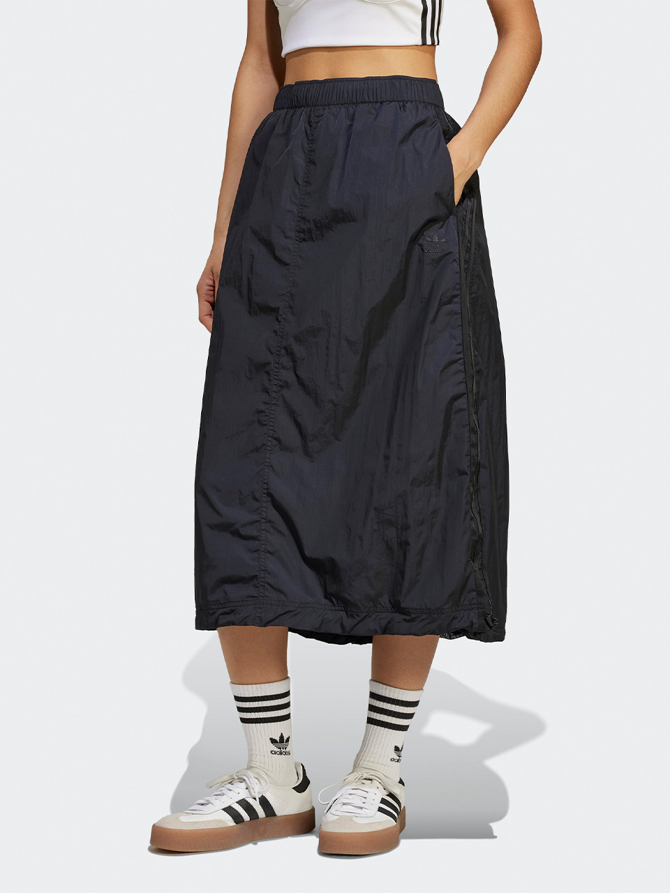 [JD2581] WOVEN MID SKIRT