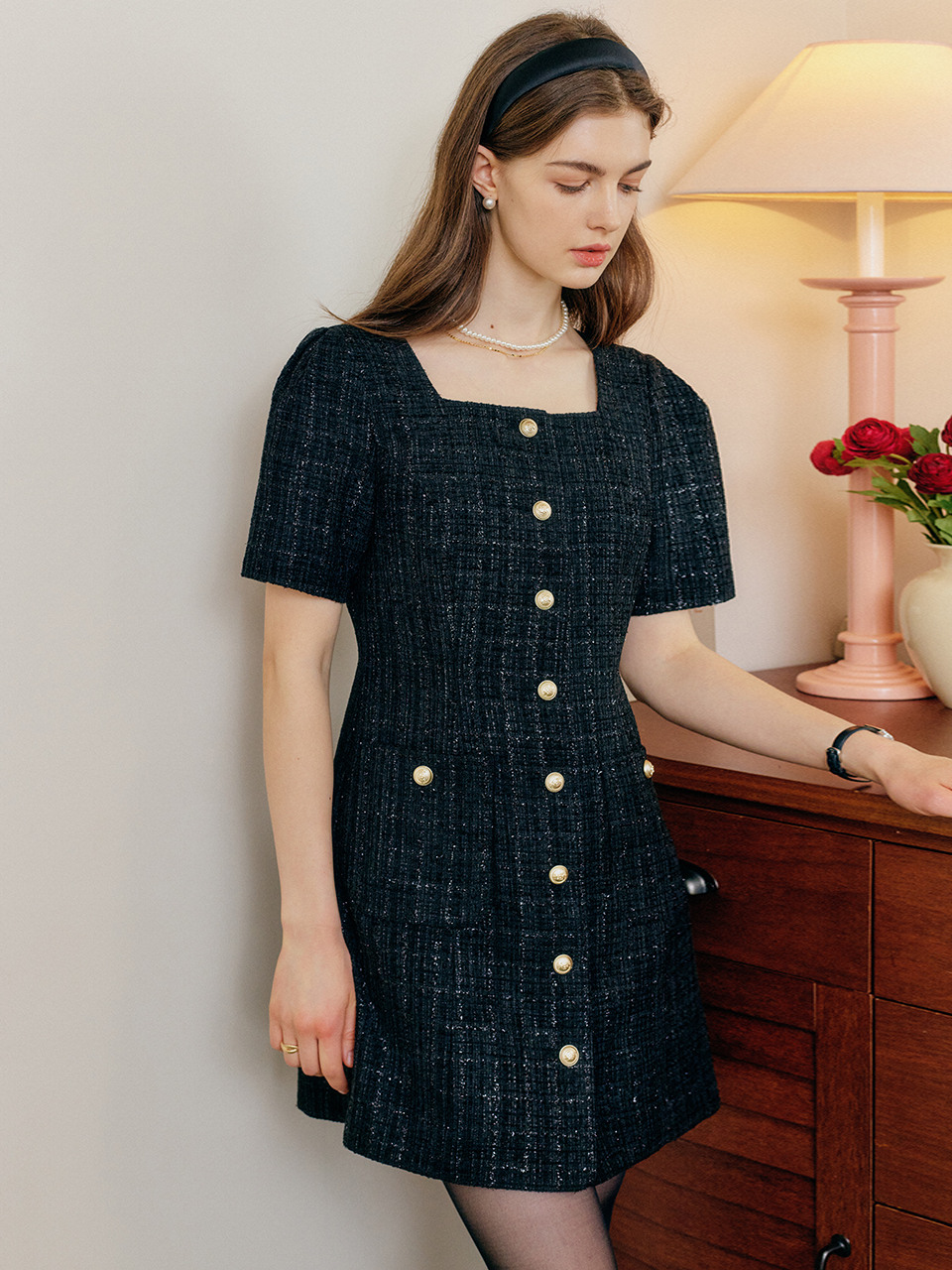 ワンピース LOOKAST Anna Tweed Dress / ANNA TWEED DRESS_2colors 룩캐스트]안나 트위드 드레스 / ANNA TWEED DRESS_2colors