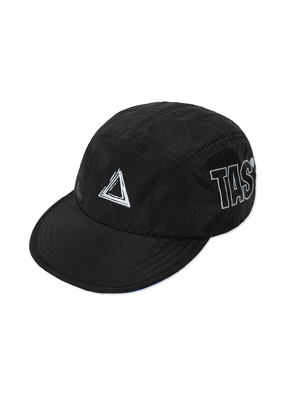 Nylon Rib Checked Cap - Black