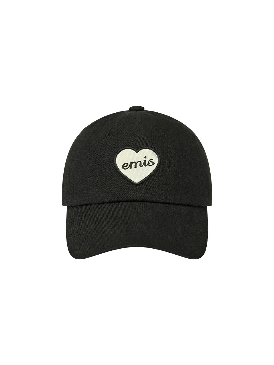 HEART RUBBER PATCH BALL CAP-BLACK