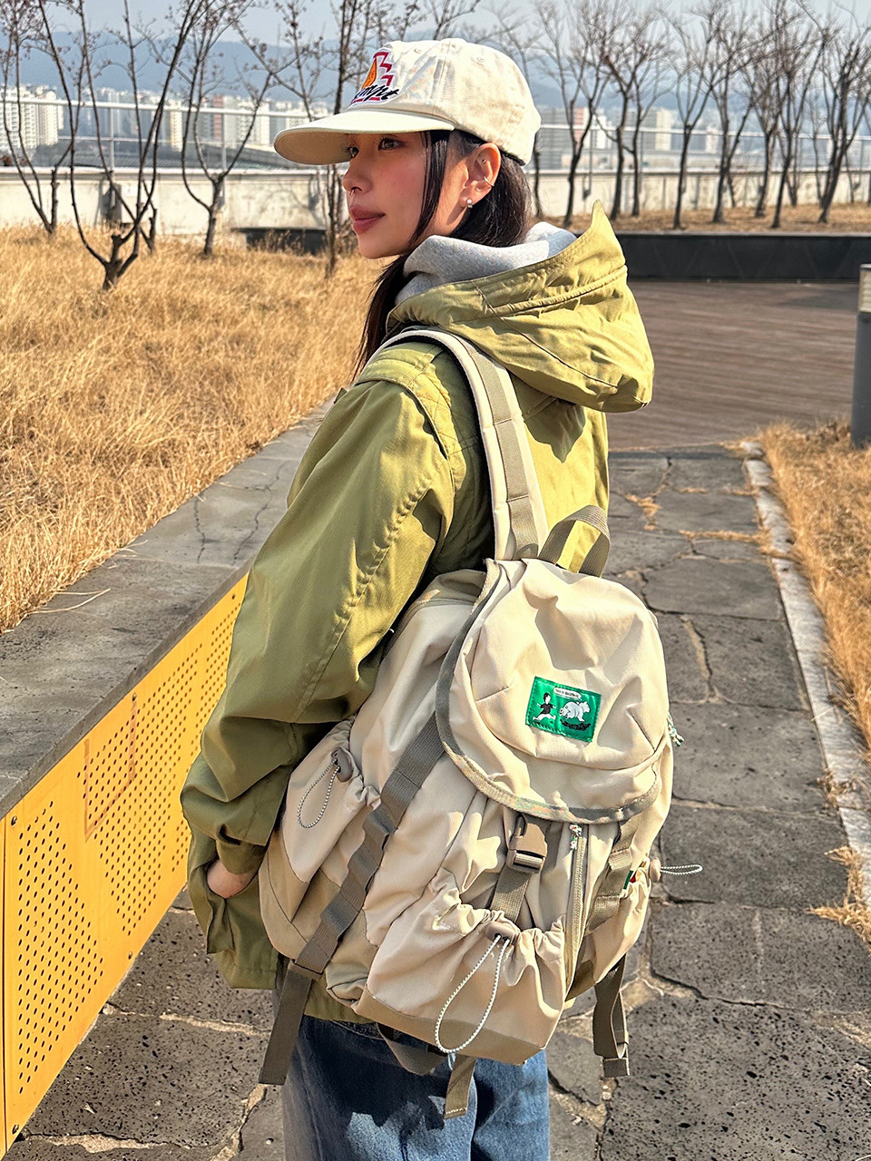 Мини-рюкзак из нейлона Rucksack_Light Beige