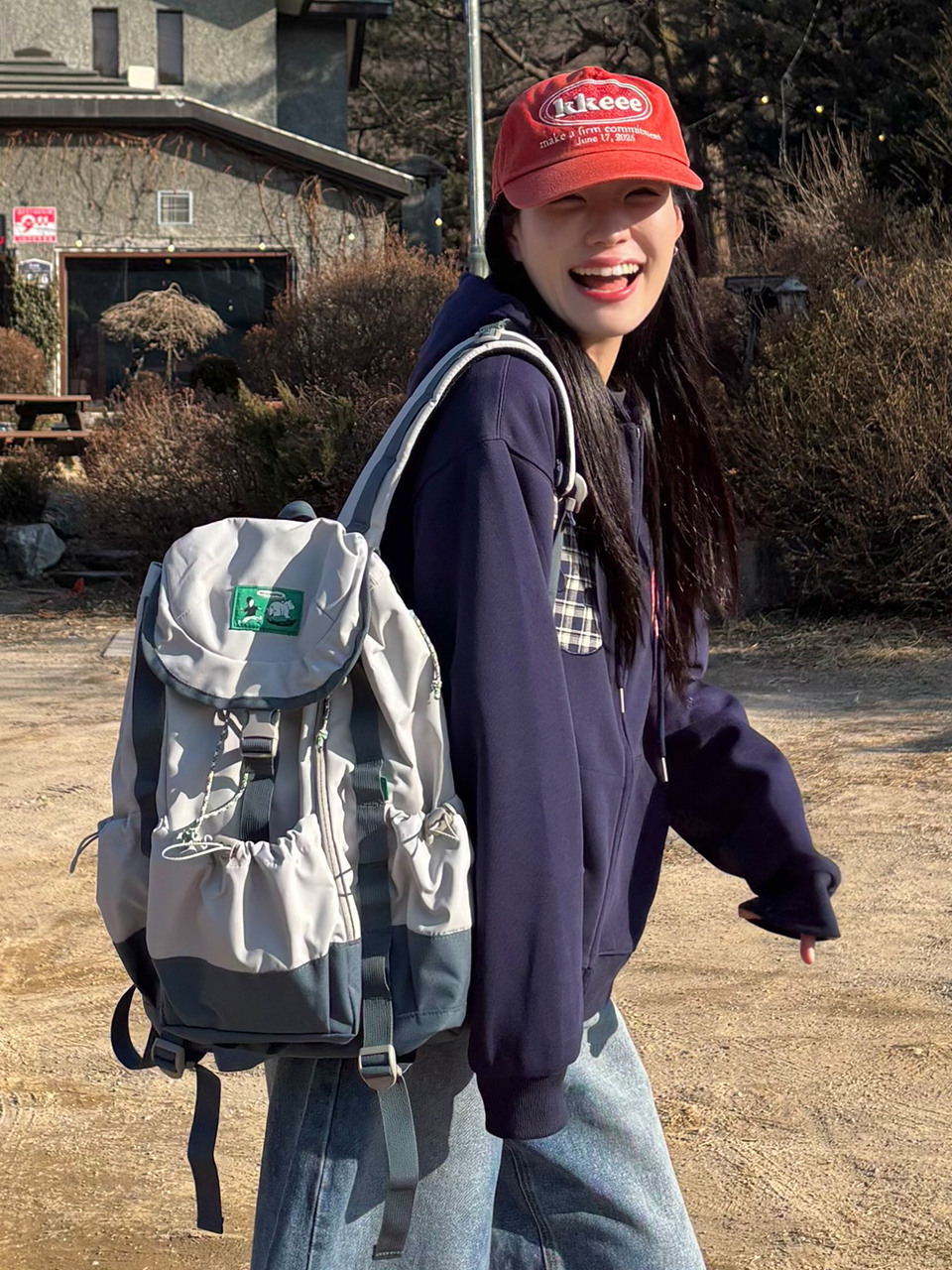 Мини-рюкзак Rucksack из нейлона Blue Gray