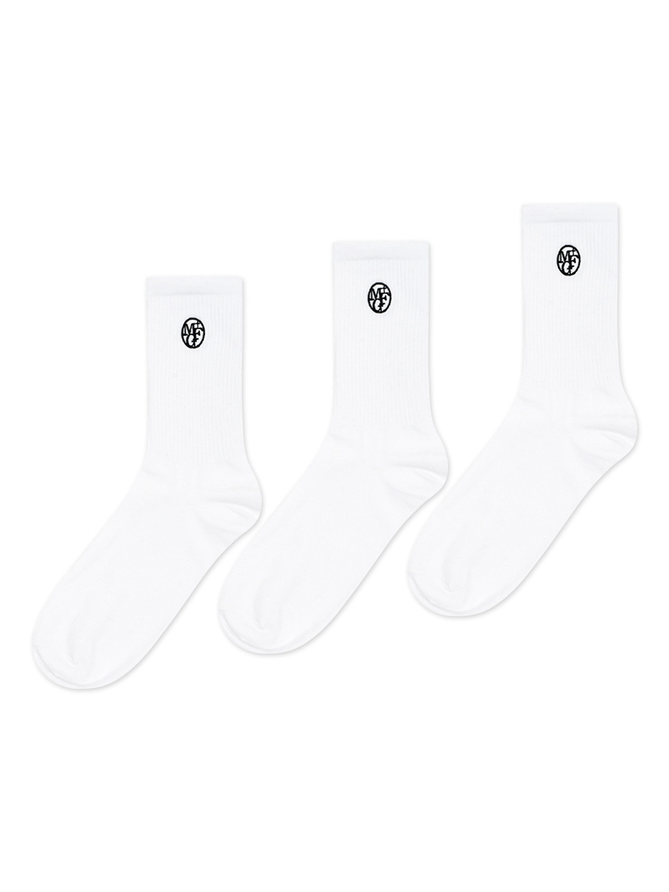 CIRCLE LOGO SOCKS 3PACK white