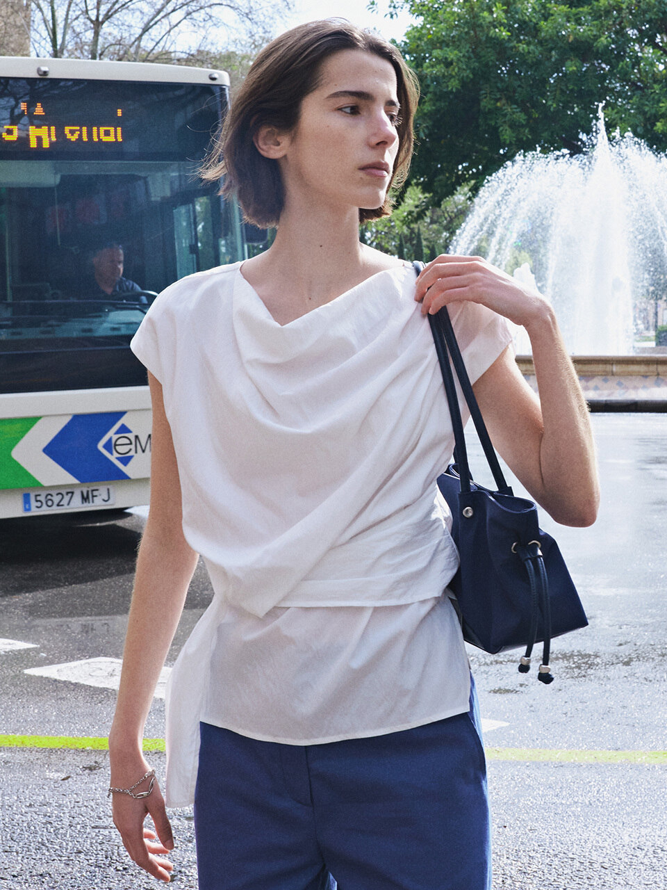 Asymmetric Draped Sleeveless Top SW6MB714_3color