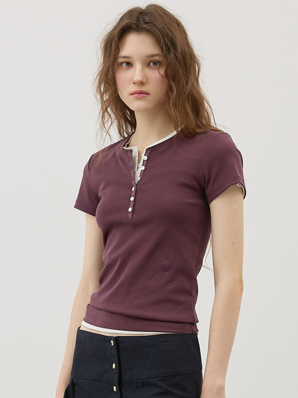 Футболка хенли Comfort с коротким рукавом_8COLORS