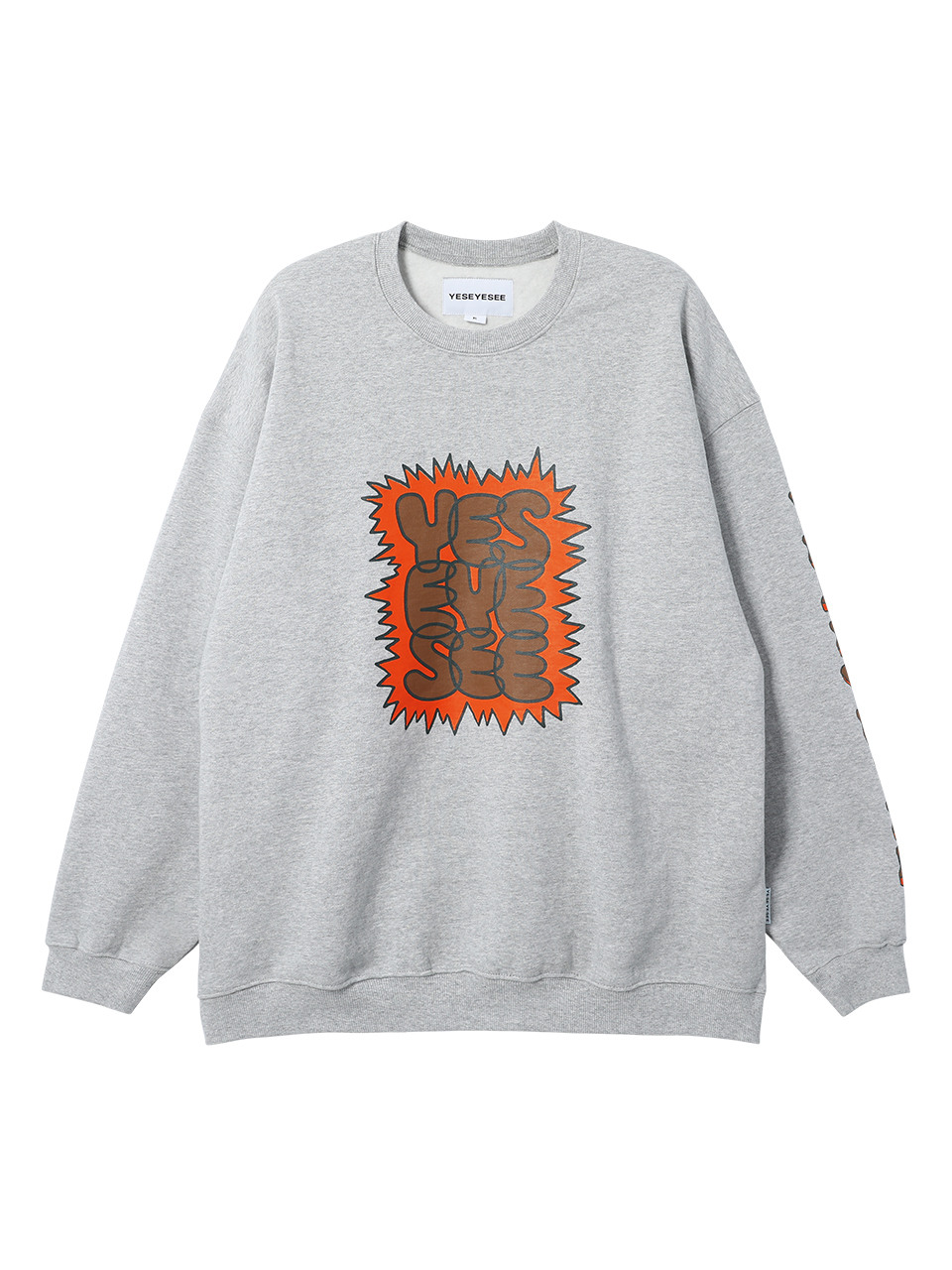 【YESEYESEE】ACID SWEATSHIRTS / GREY 예스아이씨]Acid Sweatshirts Grey