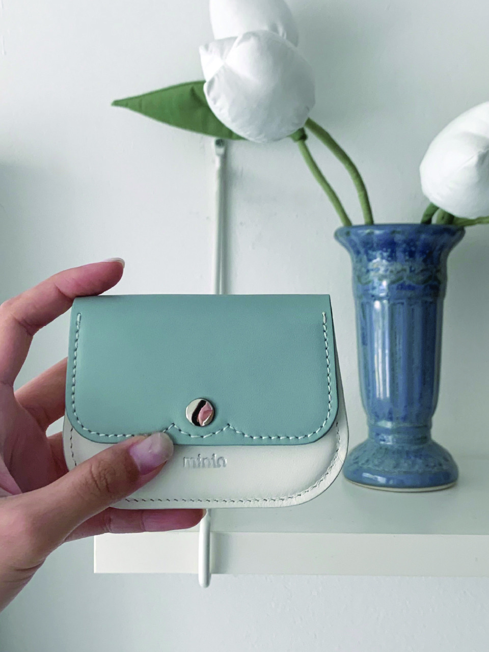 미니오]moono wallet (pale blue)