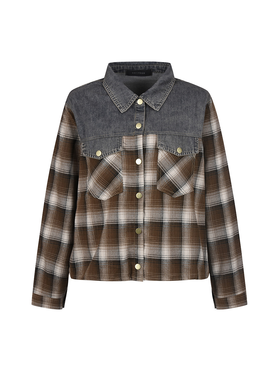 코인코즈]데님 체크 패치워크 자켓_DW4WJ113